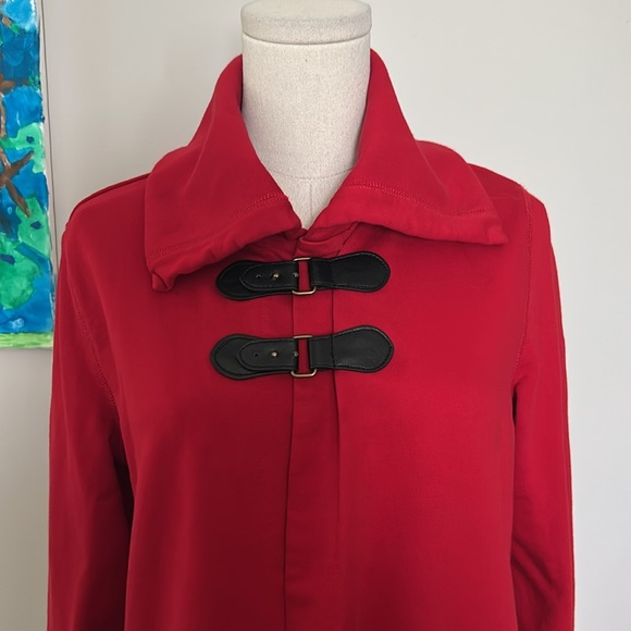 Women's Red Toggle Coat - Picture 1 of 10